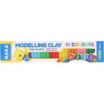 Modelovací hmota Kreativní sada pro děti - školní modelína v kostkách, 10 barev NARA