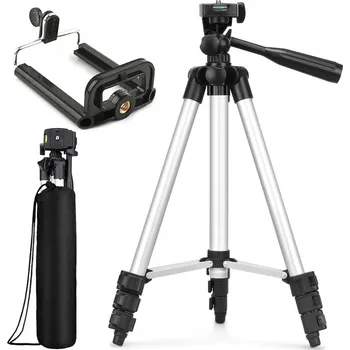 Stativ FOTOGRAFICKÝ STATIV VIDEO LEHKÝ TRIPOD SELFIE DRŽÁK NA TELEFON 1,5m