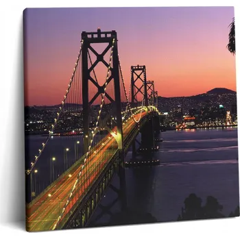 Obraz Foto-Obraz Na Plátně Most San Francisco a západ slunce 60x60 cm