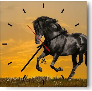 Hodiny Velké nástěnné hodiny 40x40 cm Zvířata Skleněné tiché hodiny