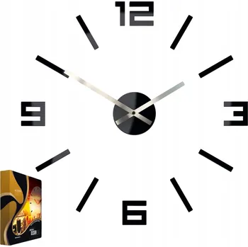 Hodiny Akrylové nástěnné hodiny s quartzovým strojkem, číslice arabské, černé, Kulatý