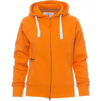 Dámská mikina Payperwear Dámská propínací mikina Dallas s kapucí a bílou stahovací šňůrkou Barva: Oranžová, Velikost: L