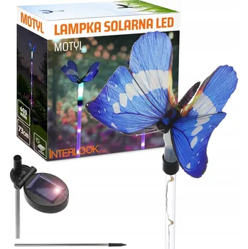 Venkovní osvětlení ZAHRADNÍ SOLÁRNÍ LAMPA LED ZAPICHOVACÍ MOTÝL RGB