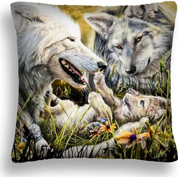 Polštář POLŠTÁŘ MALÝ VLČEK 21 S RODINOU RADOST KVĚTY