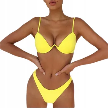 Dámské plavky DVOUDÍLNÉ PLAVKY BIKINI BRAZILKY S PUSH-UP EFEKTEM S