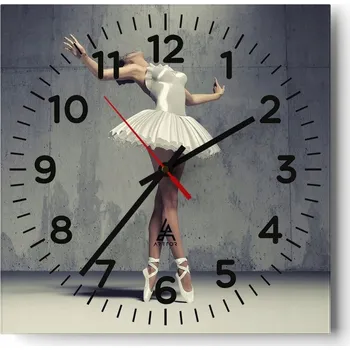Hodiny Nástěnné hodiny do obýváku 40x40 Baletka Tiché Skleněné hodiny Bez hlučnosti