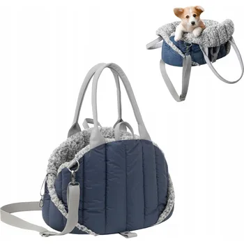 Obraz Přepravní taška látková Doggy modrá S 38 cm x 28 cm x 24 cm