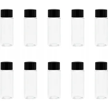 Láhev Plastová nádobka 50 ml PET čirá s černým víčkem 10 ks