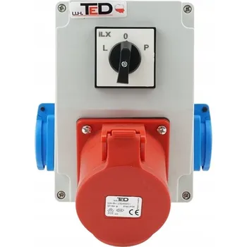 Elektrická zásuvka STAVEBNÍ ROZVADĚČ COMBOPOL 400V 32A/5P + 2 X 250V + HLAVNÍ VYPÍNAČ L-0-P