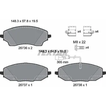 Brzdová destička Sada brzdových destiček, kotoučová brzda TEXTAR 2673601