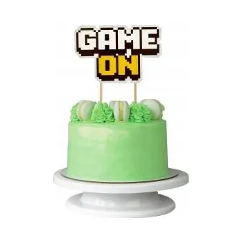Obraz Dekorace na dort GODAN Game On 10x14,5 cm bílá a žlutá