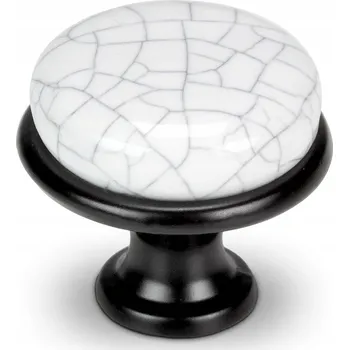 Nábytkové kování NÁBYTEKOVÁ KNOFLÍK S ČERNÝM PORCELÁNEM KNOFLÍK NA SKŘÍŇKU NÁBYTKOVÁ ÚCHYTKA RETRO