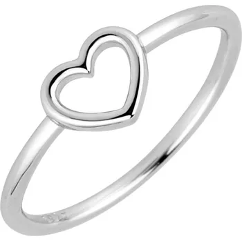 Prsten EVOLUTION GROUP CZ Stříbrný prsten srdíčko - velikost 58 - 65017