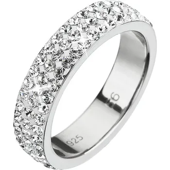 Prsten EVOLUTION GROUP CZ Stříbrný prsten s krystaly Preciosa, vel: 48 - velikost 48 - 35001.1