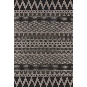 Koberec Černý koberec typu sisal, plochý tkaný na terasu venkovní i vnitřní, 160x230 cm