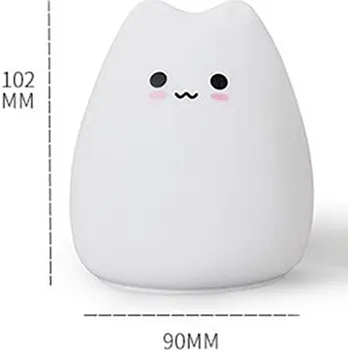 Lampička NOČNÍ LAMPA PRO DĚTI LED RGB KOČKA DOTYKOVÁ SILIKONOVÁ