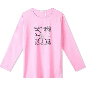 DÍVČÍ TŘPYTIVÉ TRIČKO ST3525 VELIKOSTI 116-146 Velikost: 116, Barva: Sv.růžová