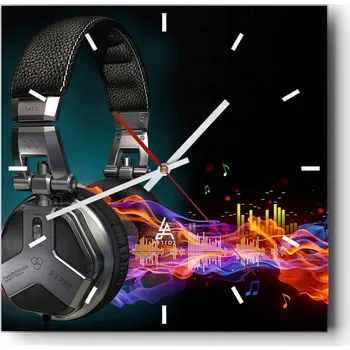 Hodiny Velké nástěnné hodiny 40x40 Abstrakce Skleněné tiché hodiny