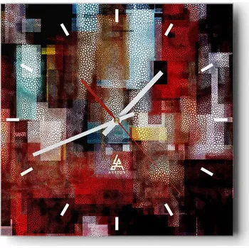 Hodiny Velké nástěnné hodiny 40x40 Abstrakce Skleněné tiché hodiny