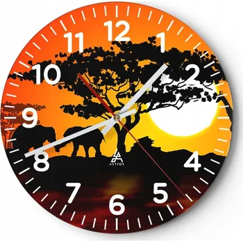 Hodiny Kuchyňské nástěnné hodiny 30x30 Zvířata Moderní skleněné hodiny Obývací pokoj Tiché