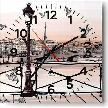 Hodiny Nástěnné hodiny do obýváku 40x40 Architektura Bezhlučné hodiny na skle Tiché