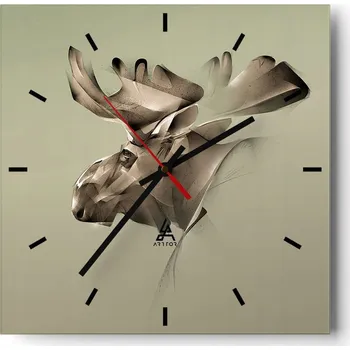 Hodiny Velké nástěnné hodiny na zeď 40x40 Los Skleněné hodiny Čtvercové Tiché