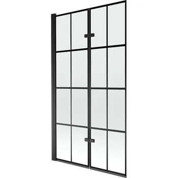 Vanová zástěna MEXEN - Castor vanová zástěna 2-křídlo 100 x 150, černá vzor, černá 892-100-002-70-77