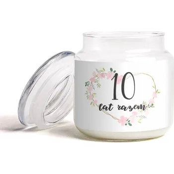 Svíčka Výroční vonná svíčka – dárek pro zamilované, 10 let spolu