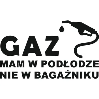 Samolepicí dekorace na vozidlo POZOR PLYN V ZEMI ... 16x9,5 NÁLEPKA ČERNÁ