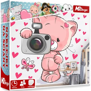 Samolepící dekorace XXL VELKÁ Samolepka na stěnu KOŤÁTKO SRDÍČKA 115x92