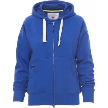 Dámská mikina Payperwear Dámská propínací mikina Dallas s kapucí a bílou stahovací šňůrkou Barva: modrá královská, Velikost: XL