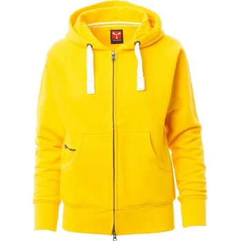 Dámské oblečení Payperwear Dámská propínací mikina Dallas s kapucí a bílou stahovací šňůrkou Barva: Žlutá, Velikost: S
