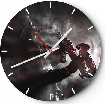 Hodiny Nástěnné hodiny do kuchyně 30x30 Hudba Skleněné hodiny do obýváku Loft Tiché