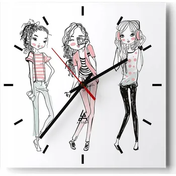 Hodiny Velké nástěnné hodiny na zeď 40x40 Moderní skleněné hodiny Čtvercové Tiché