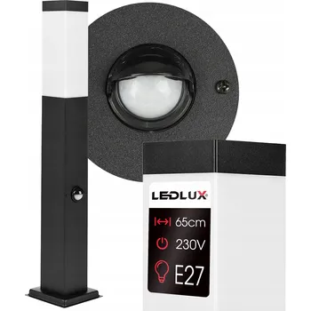 Stojací lampa Stojací zahradní lampa sloupek pro LED žárovku E27 45cm černá s čidlem IP44