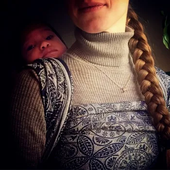 Šátek na nošení dítěte Didymos - Azulejo Leinen Velikost: 2