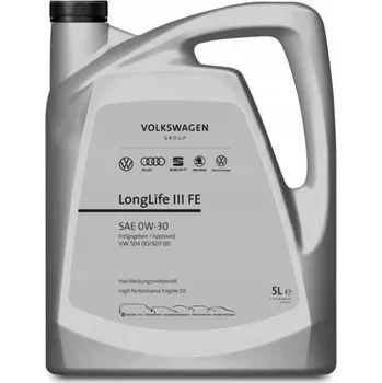 Motorový olej Motorový olej Volkswagen LongLife III FE 0W-30 504.00/507.00 5 litrů Originál (OE)