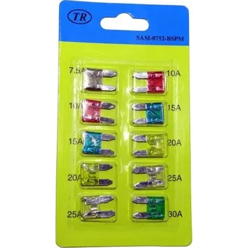 Autopojistky Sada MINI auto pojistek 7,5A-30A nožové 10 Ks blistr