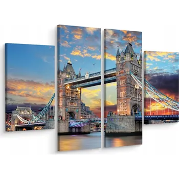 Obraz Čtyřdílný obraz TOWER BRIDGE Londýn 3D 200x150