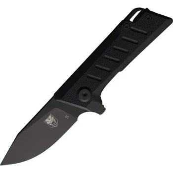 Bojový nůž COBRATEC KNIVES Nůž zavírací SMALL RIPTIDE hladké ostří ČERNÝ