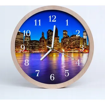 Hodiny Nástěnné hodiny z překližky Tiché Město budovy 25 cm