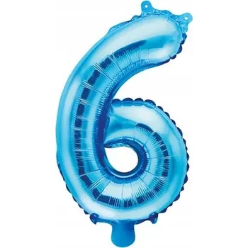 Balónek Fóliový balónek ČÍSLICE 6 modrý - 42" (~100 cm)