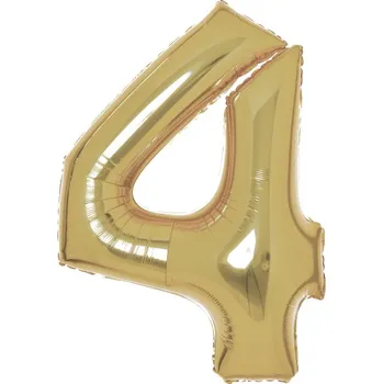 Balónek Balónek fóliový narozeniny číslo 4 zlatý 86 cm 9915182