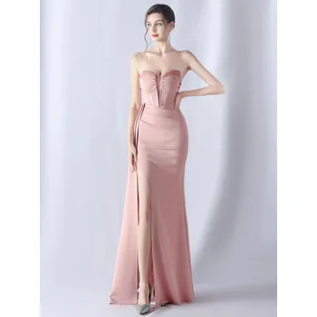 Dámské šaty Svatební šaty dlouhé Sequins SQ1248 Barva: Růžová, Velikost: XL