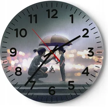 Hodiny Velké nástěnné hodiny 40x40 cm pro děti, skleněné hodiny Kulatý, tiché