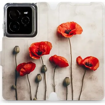 Pouzdro na mobilní telefon Flipové pouzdro Mobiwear - Realme GT 7 Pro - VP42S Vlčí máky (Knížkové flip pouzdro, obal, kryt na mobil Realme GT 7 Pro - VP42S Vlčí máky, materiál Umělá kůže + TPU - ochrana 360°, stojánek, silikonová vanička, magnetické zavírání)