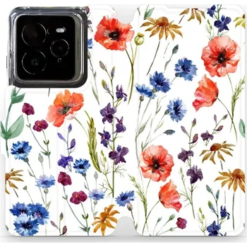 Pouzdro na mobilní telefon Flipové pouzdro Mobiwear - Realme GT 7 Pro - MP04S Luční kvítí (Knížkové flip pouzdro, obal, kryt na mobil Realme GT 7 Pro - MP04S Luční kvítí, materiál Umělá kůže + TPU - ochrana 360°, stojánek, silikonová vanička, magnetické zavírání)