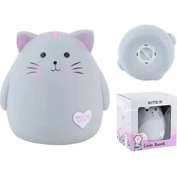 Pokladnička Pokladnička pro děti plastová otevírací bílá kočka Kite