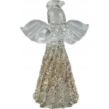 Vánoční dekorace SKLENĚNÝ ANDĚL MODLÍCÍ SE 4X7X4CM