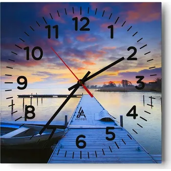 Hodiny Kuchyňské nástěnné hodiny 30x30 Krajina Skleněné hodiny do obýváku Moderní Tiché